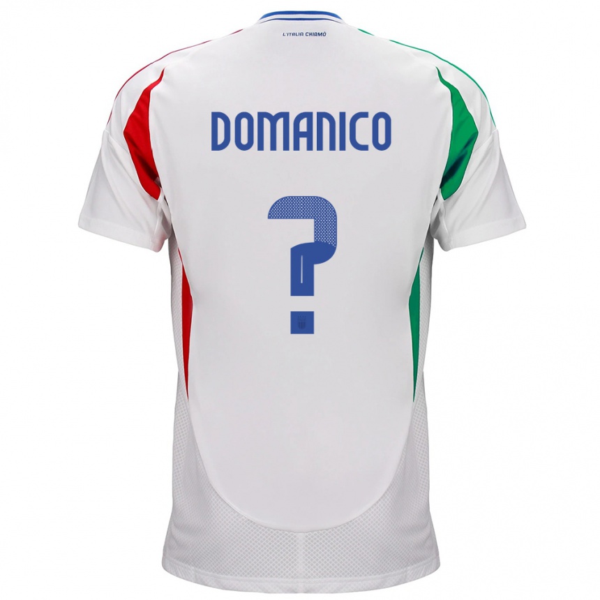 Kids Football Italy Saverio Domanico #0 White Away Jersey 24-26 T-Shirt Nz