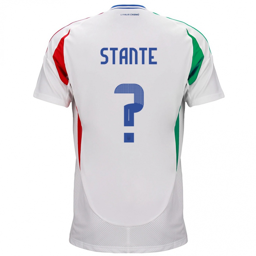 Kids Football Italy Francesco Stante #0 White Away Jersey 24-26 T-Shirt Nz