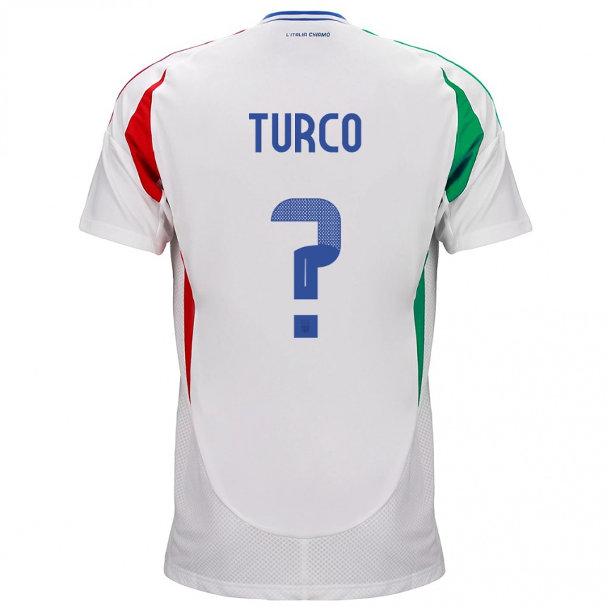 Kids Football Italy Stefano Turco #0 White Away Jersey 24-26 T-Shirt Nz