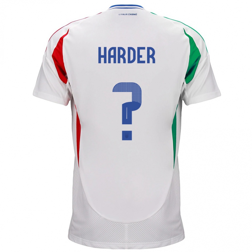 Kids Football Italy Jonas Harder #0 White Away Jersey 24-26 T-Shirt Nz