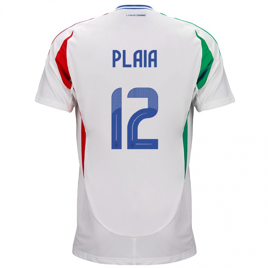 Kids Football Italy Francesco Plaia #12 White Away Jersey 24-26 T-Shirt Nz