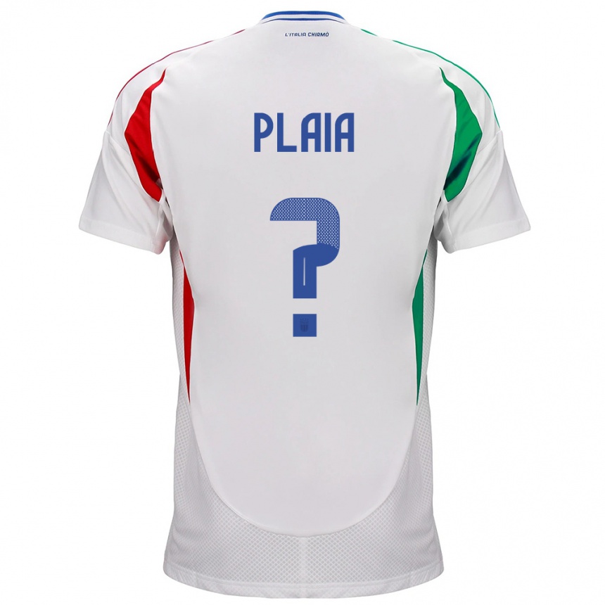 Kids Football Italy Matteo Plaia #0 White Away Jersey 24-26 T-Shirt Nz