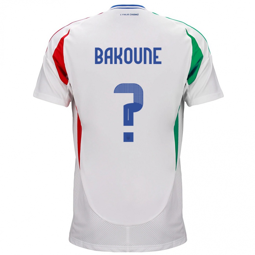 Kids Football Italy Adam Bakoune #0 White Away Jersey 24-26 T-Shirt Nz