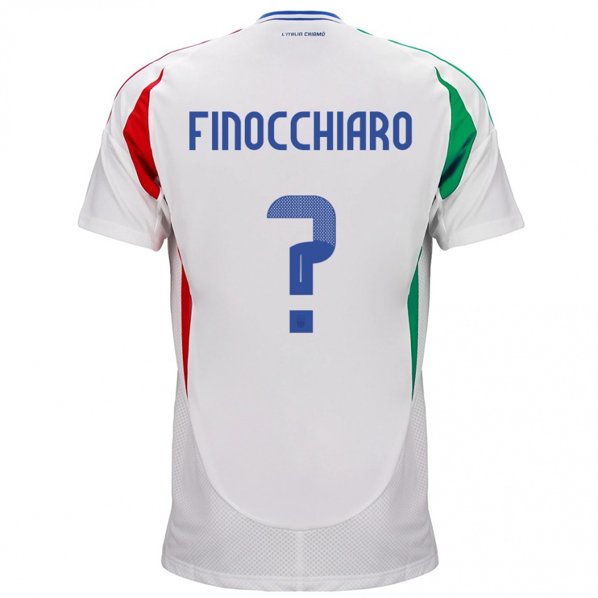 Kids Football Italy Gabriele Finocchiaro #0 White Away Jersey 24-26 T-Shirt Nz