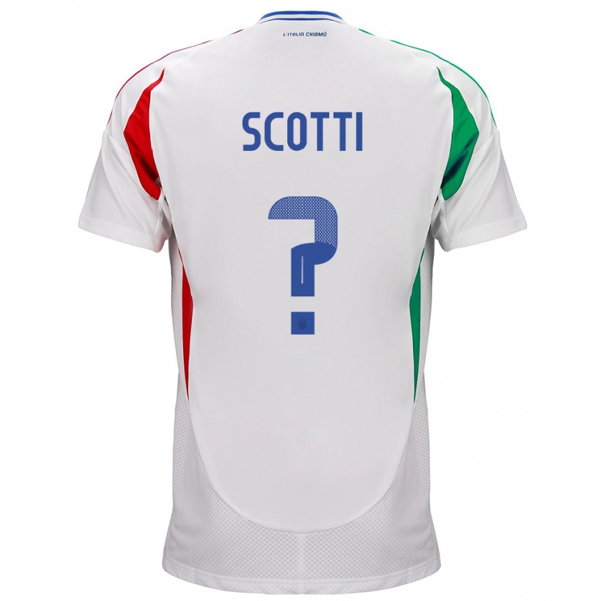 Kids Football Italy Filippo Scotti #0 White Away Jersey 24-26 T-Shirt Nz