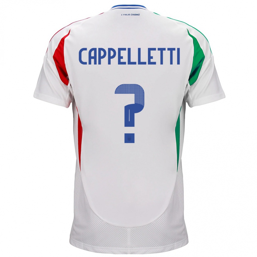 Kids Football Italy Mattia Cappelletti #0 White Away Jersey 24-26 T-Shirt Nz