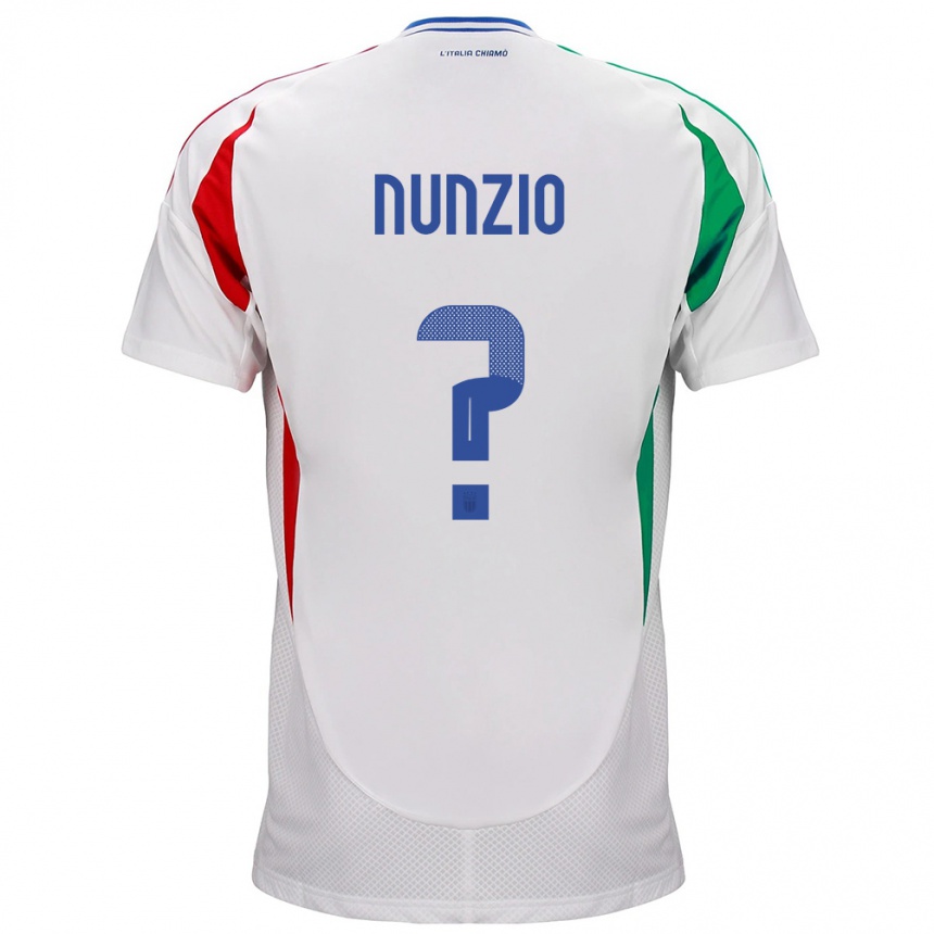 Kids Football Italy Alessandro Di Nunzio #0 White Away Jersey 24-26 T-Shirt Nz