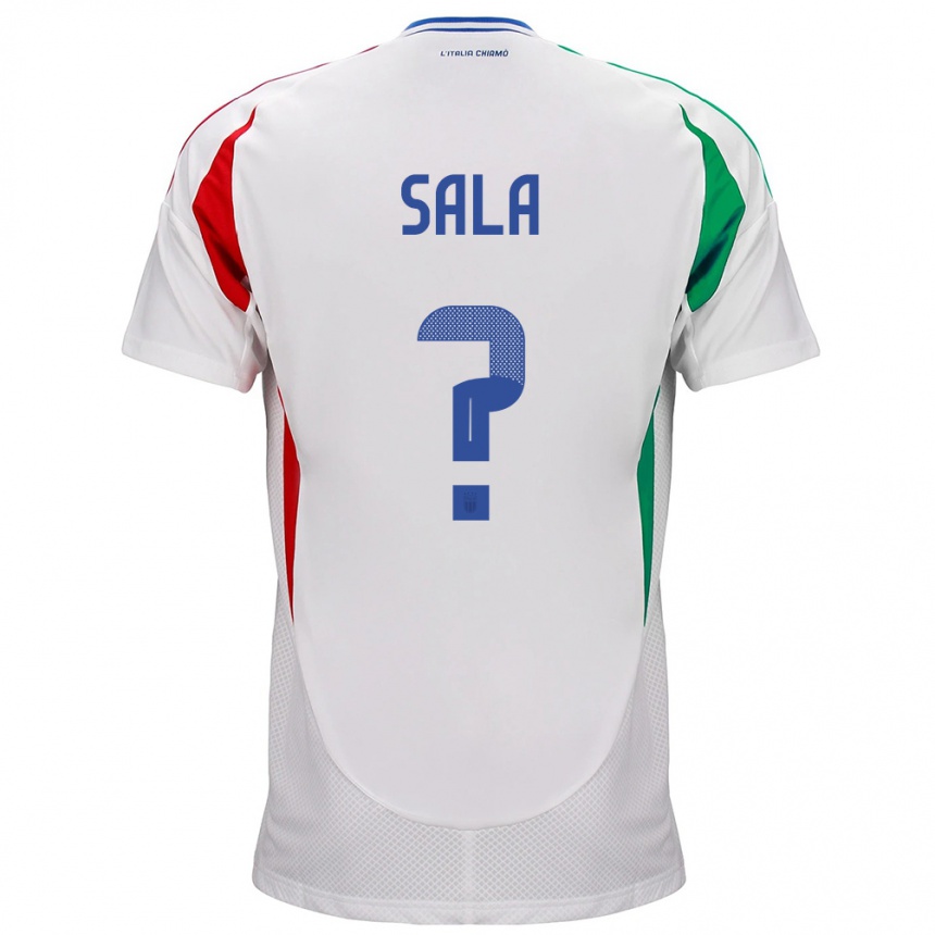 Kids Football Italy Emanuele Sala #0 White Away Jersey 24-26 T-Shirt Nz