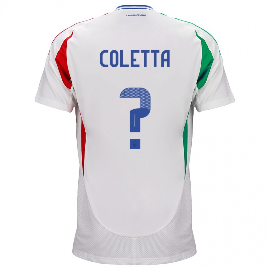 Kids Football Italy Federico Coletta #0 White Away Jersey 24-26 T-Shirt Nz