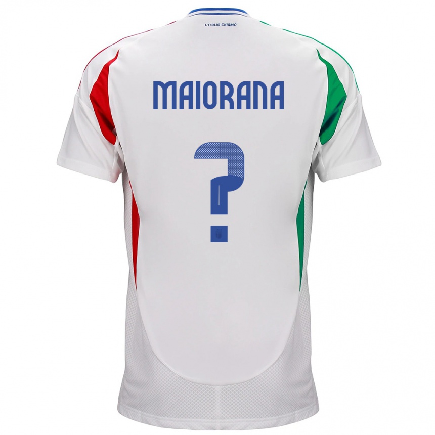 Kids Football Italy Stefano Maiorana #0 White Away Jersey 24-26 T-Shirt Nz