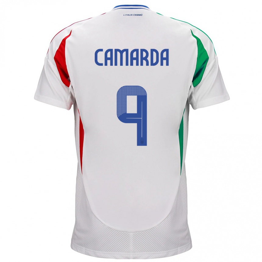 Kids Football Italy Francesco Camarda #9 White Away Jersey 24-26 T-Shirt Nz