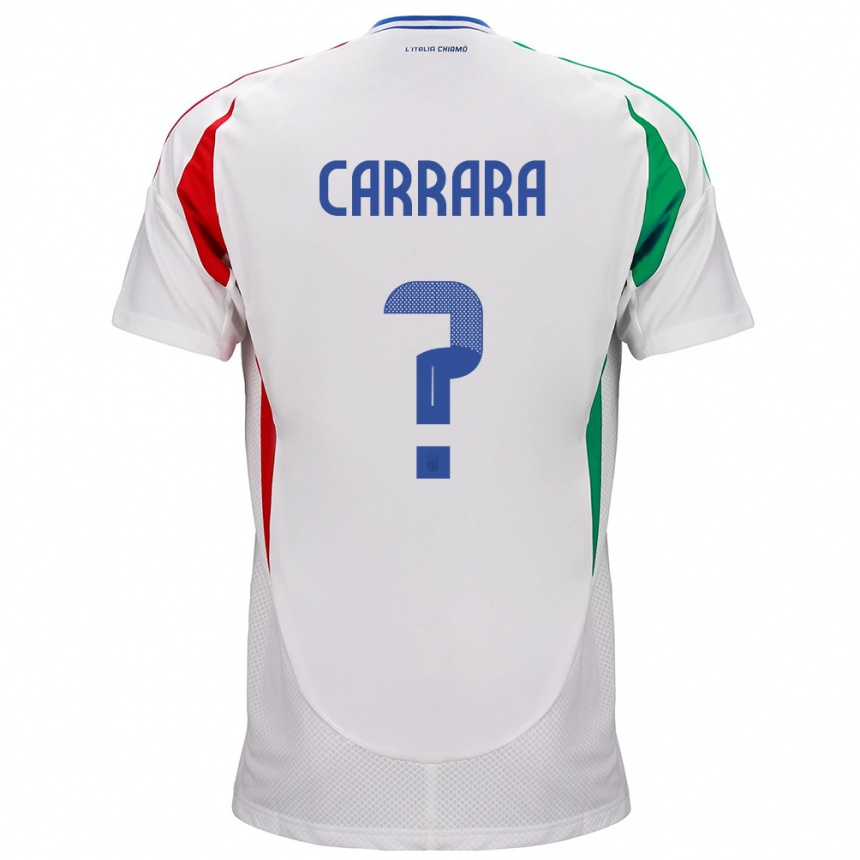 Kids Football Italy Cristian Carrara #0 White Away Jersey 24-26 T-Shirt Nz