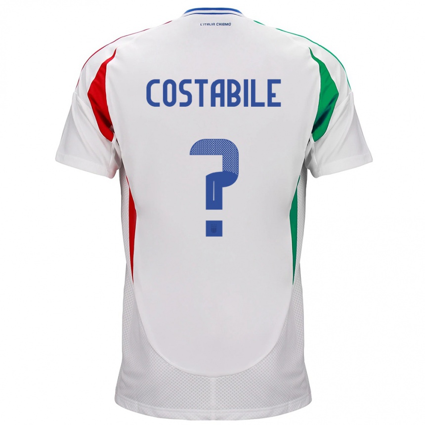 Kids Football Italy Cristian Costabile #0 White Away Jersey 24-26 T-Shirt Nz