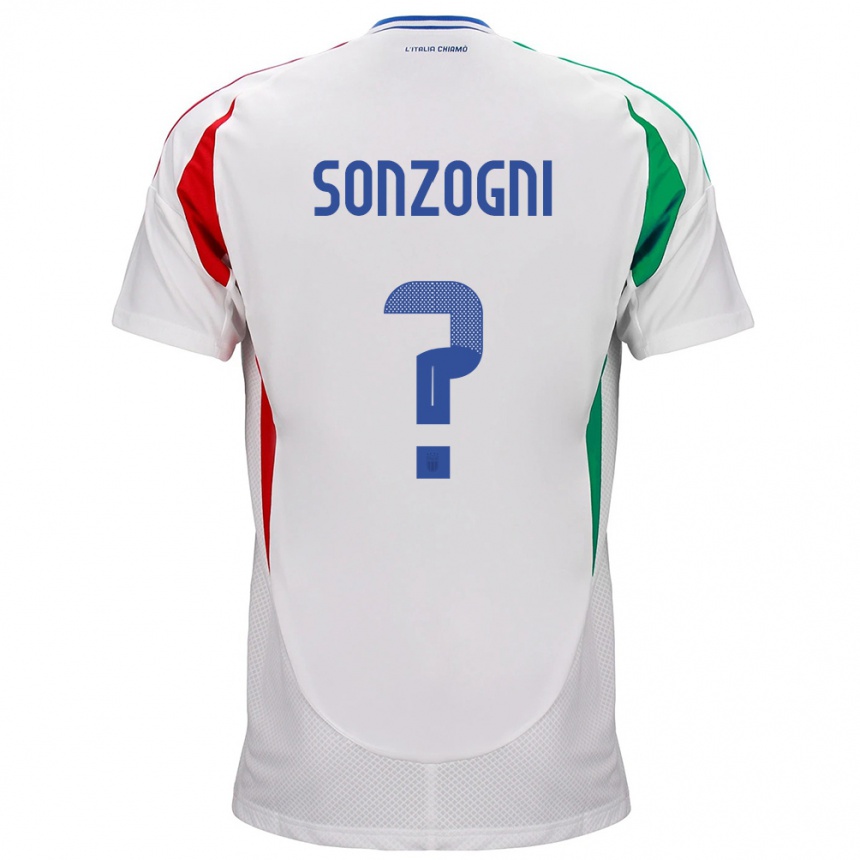 Kids Football Italy Mattia Sonzogni #0 White Away Jersey 24-26 T-Shirt Nz