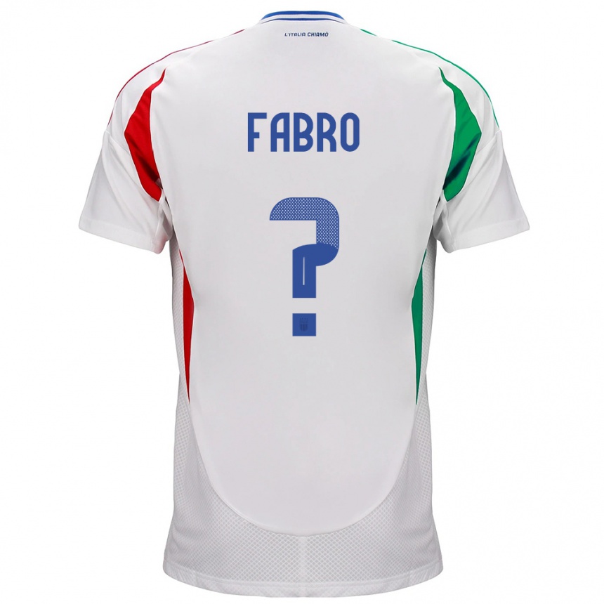 Kids Football Italy Jacopo Del Fabro #0 White Away Jersey 24-26 T-Shirt Nz