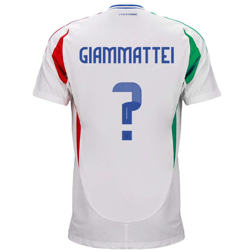 Kids Football Italy Gioele Giammattei #0 White Away Jersey 24-26 T-Shirt Nz