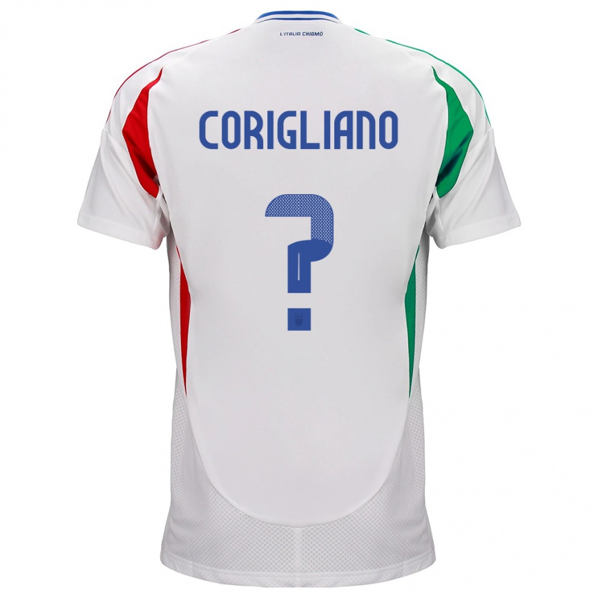 Kids Football Italy Thomas Corigliano #0 White Away Jersey 24-26 T-Shirt Nz