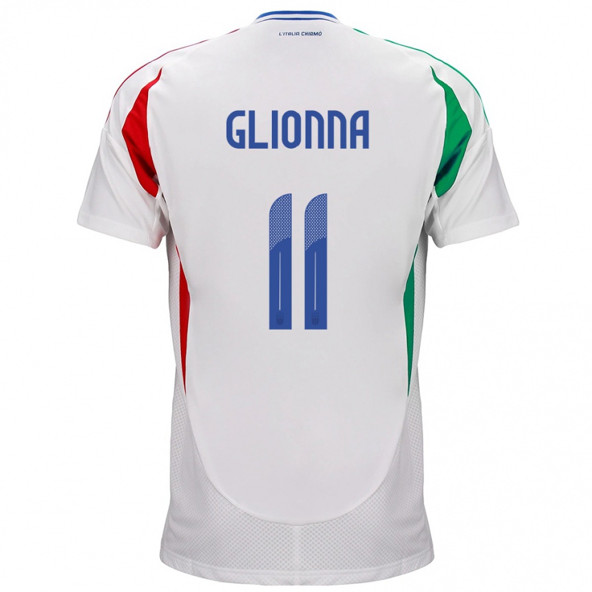 Kids Football Italy Benedetta Glionna #11 White Away Jersey 24-26 T-Shirt Nz