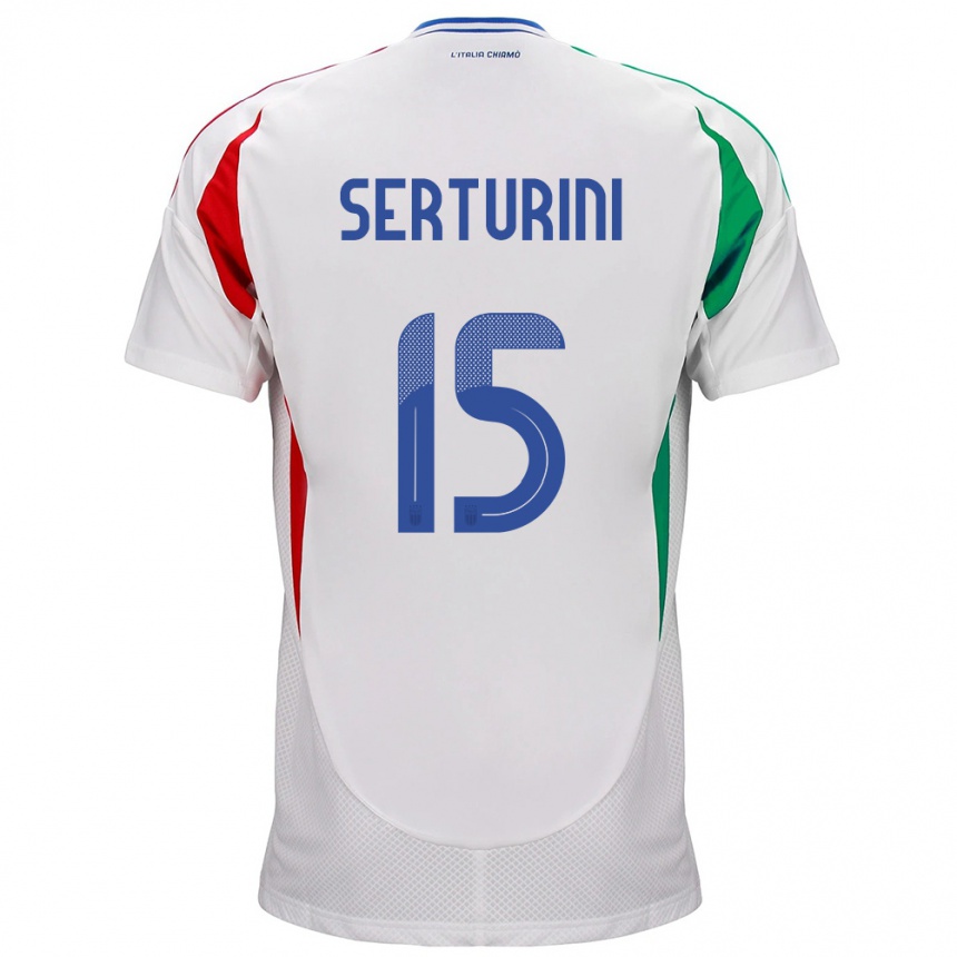 Kids Football Italy Annamaria Serturini #15 White Away Jersey 24-26 T-Shirt Nz