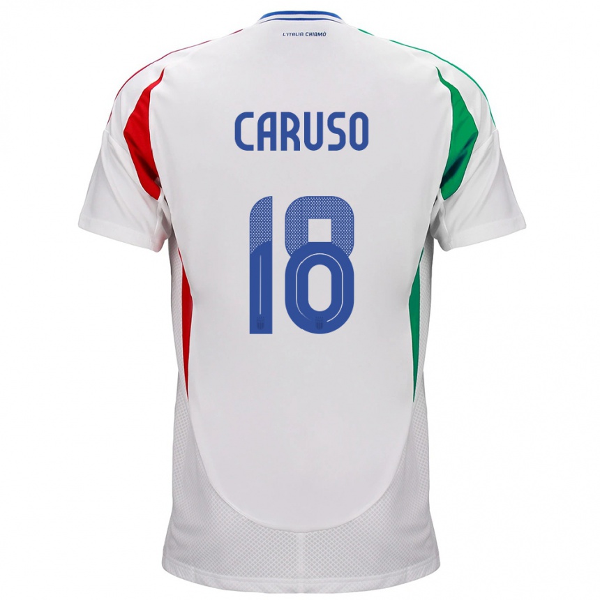 Kids Football Italy Arianna Caruso #18 White Away Jersey 24-26 T-Shirt Nz