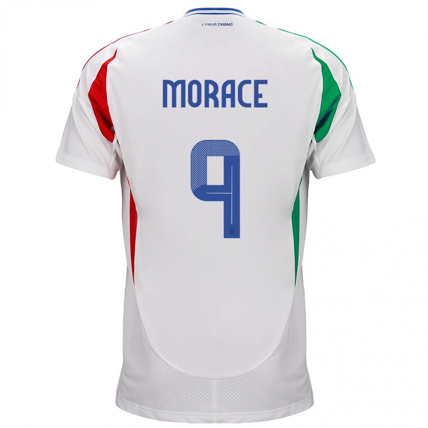 Kids Football Italy Carolina Morace #9 White Away Jersey 24-26 T-Shirt Nz