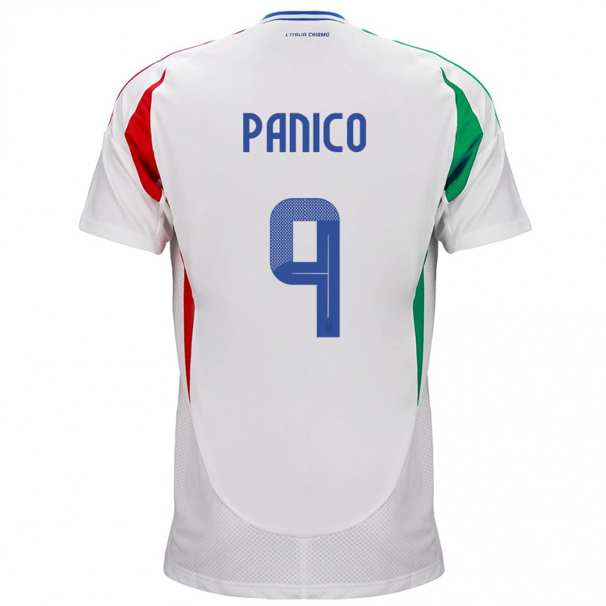 Kids Football Italy Patrizia Panico #9 White Away Jersey 24-26 T-Shirt Nz