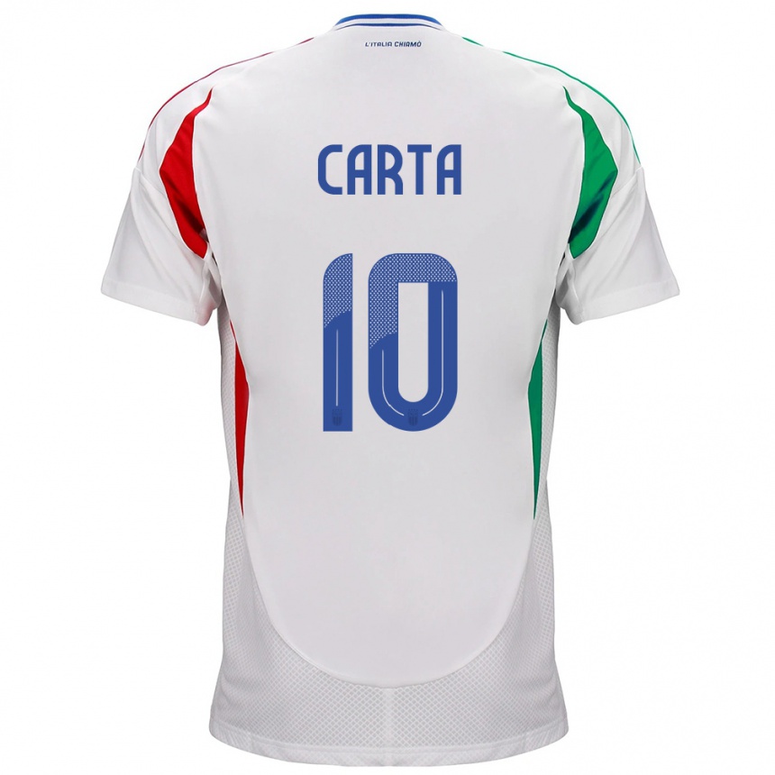 Kids Football Italy Antonella Carta #10 White Away Jersey 24-26 T-Shirt Nz