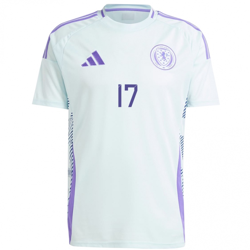 Kids Football Scotland Jacob Macintyre #17 Light Mint Blue Away Jersey 24-26 T-Shirt Nz