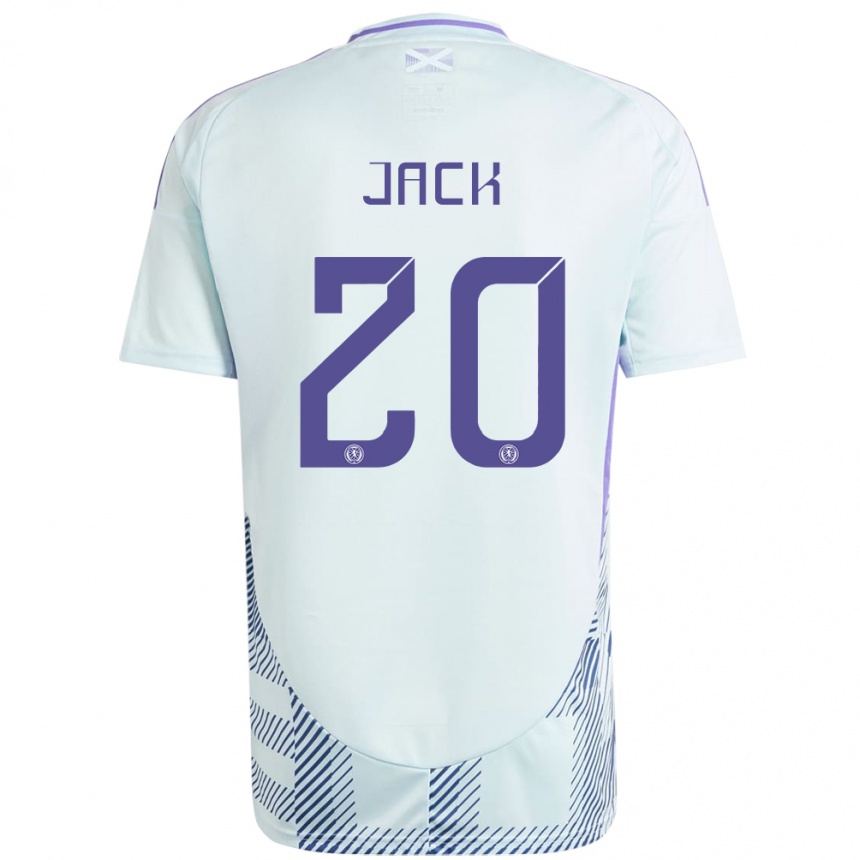 Kids Football Scotland Ryan Jack #20 Light Mint Blue Away Jersey 24-26 T-Shirt Nz