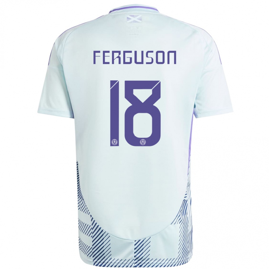 Kids Football Scotland Lewis Ferguson #18 Light Mint Blue Away Jersey 24-26 T-Shirt Nz