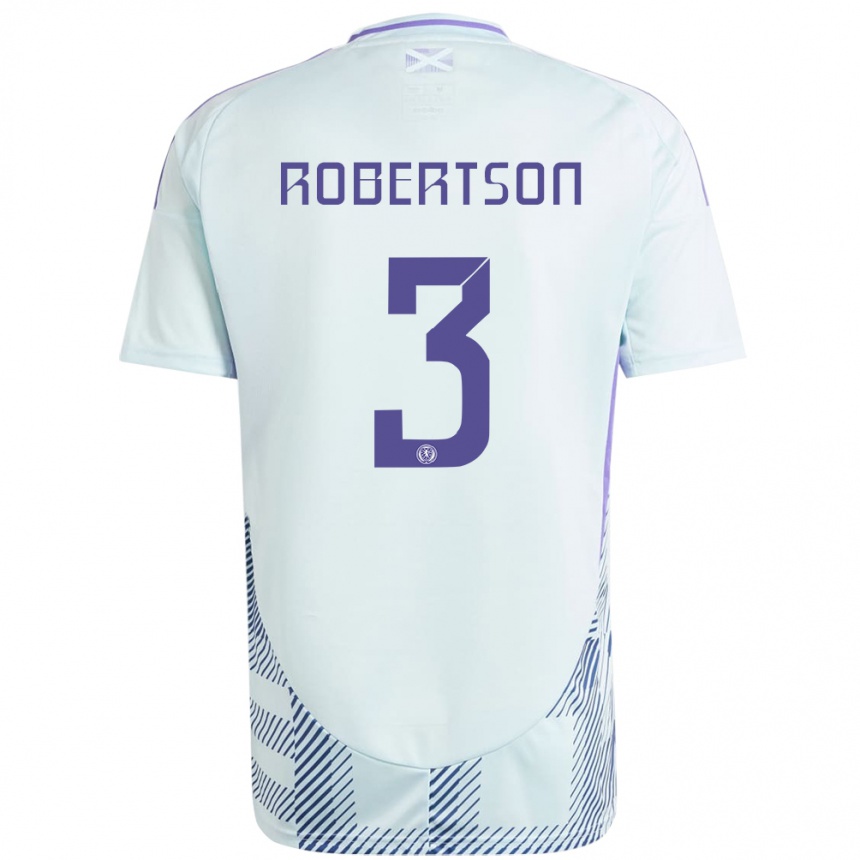 Kids Football Scotland Andrew Robertson #3 Light Mint Blue Away Jersey 24-26 T-Shirt Nz