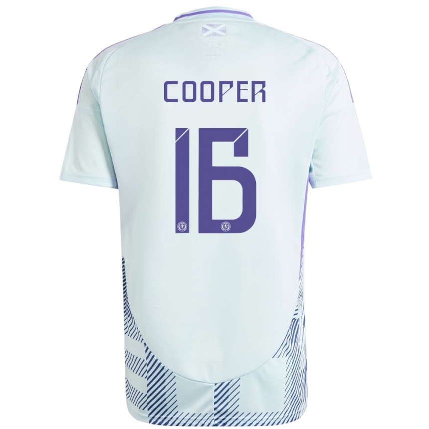 Kids Football Scotland Liam Cooper #16 Light Mint Blue Away Jersey 24-26 T-Shirt Nz