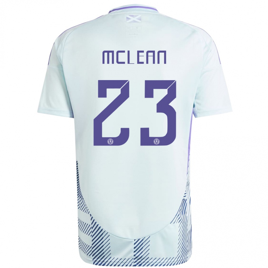 Kids Football Scotland Kenny Mclean #23 Light Mint Blue Away Jersey 24-26 T-Shirt Nz