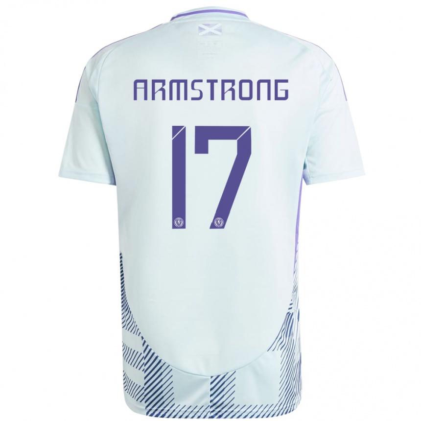 Kids Football Scotland Stuart Armstrong #17 Light Mint Blue Away Jersey 24-26 T-Shirt Nz