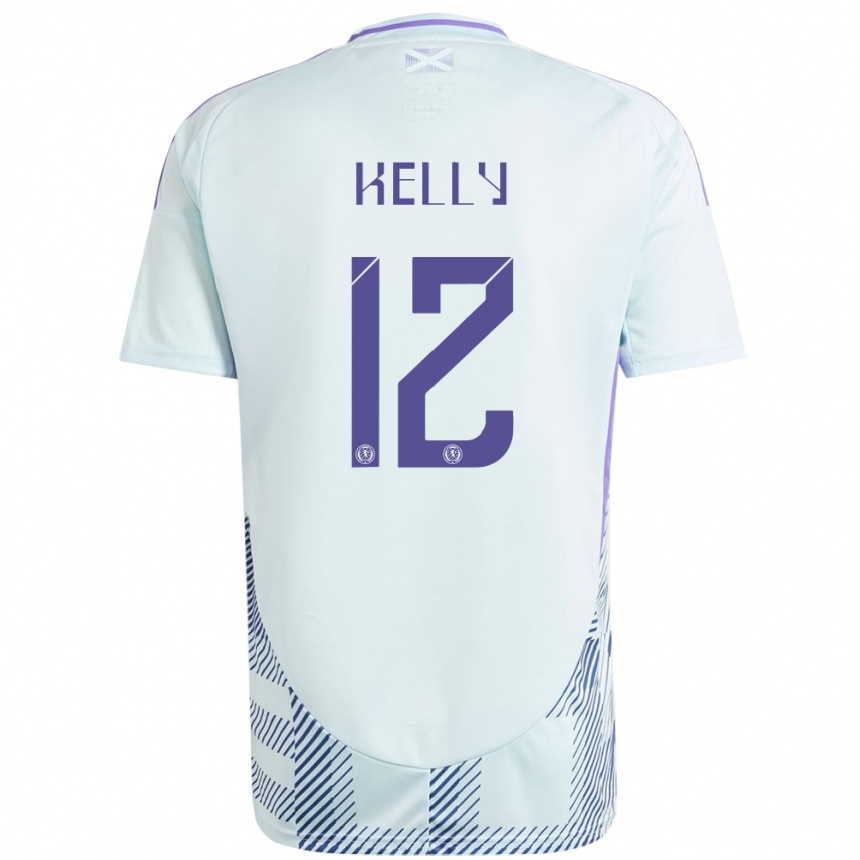 Kids Football Scotland Liam Kelly #12 Light Mint Blue Away Jersey 24-26 T-Shirt Nz