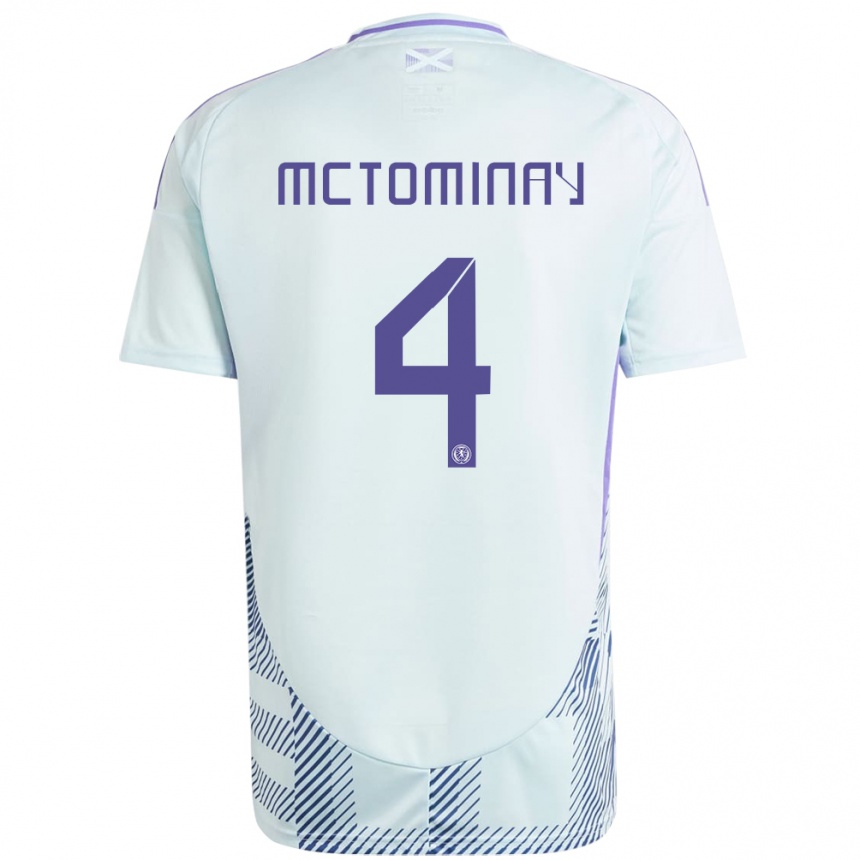 Kids Football Scotland Scott Mctominay #4 Light Mint Blue Away Jersey 24-26 T-Shirt Nz