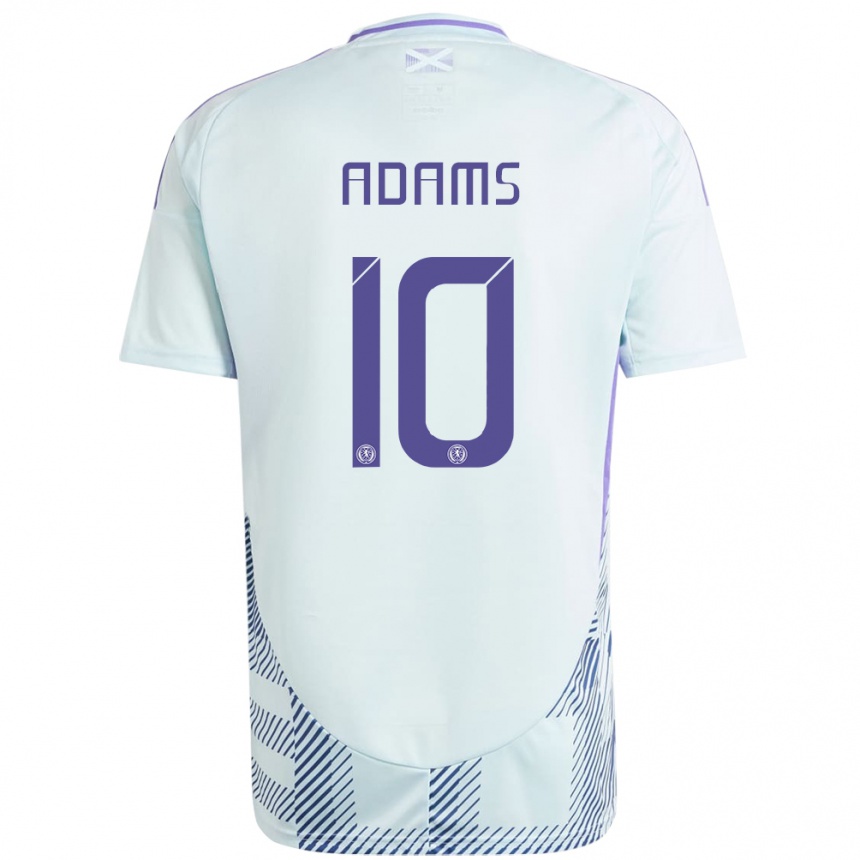 Kids Football Scotland Ché Adams #10 Light Mint Blue Away Jersey 24-26 T-Shirt Nz