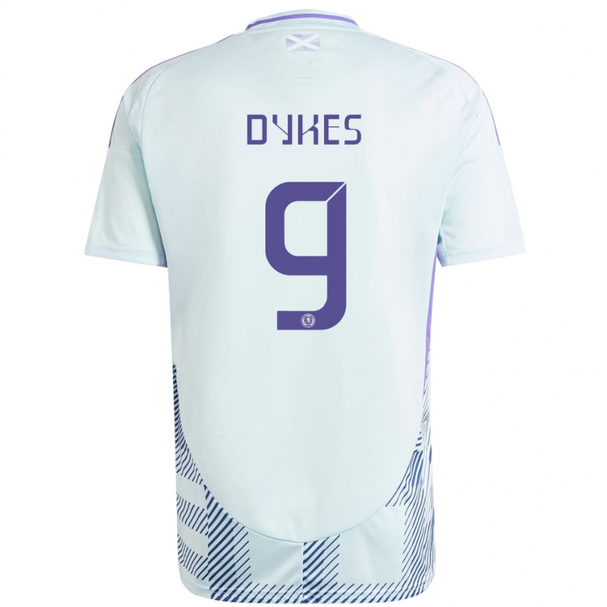 Kids Football Scotland Lyndon Dykes #9 Light Mint Blue Away Jersey 24-26 T-Shirt Nz