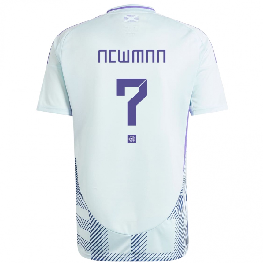 Kids Football Scotland Jack Newman #0 Light Mint Blue Away Jersey 24-26 T-Shirt Nz