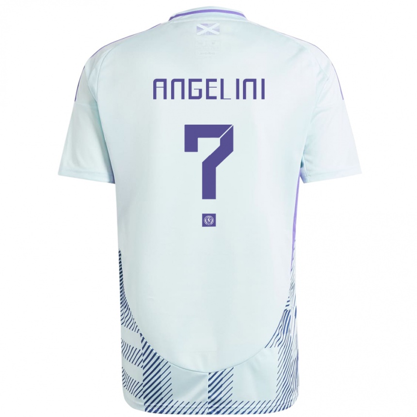 Kids Football Scotland Vincent Angelini #0 Light Mint Blue Away Jersey 24-26 T-Shirt Nz