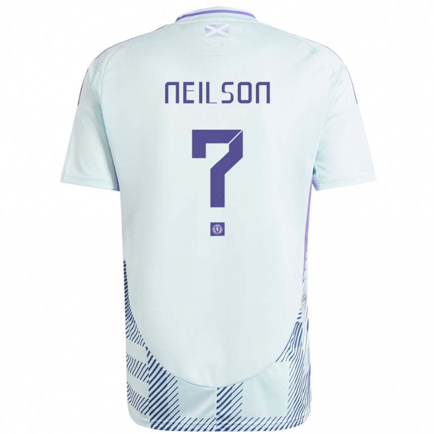 Kids Football Scotland Lewis Neilson #0 Light Mint Blue Away Jersey 24-26 T-Shirt Nz