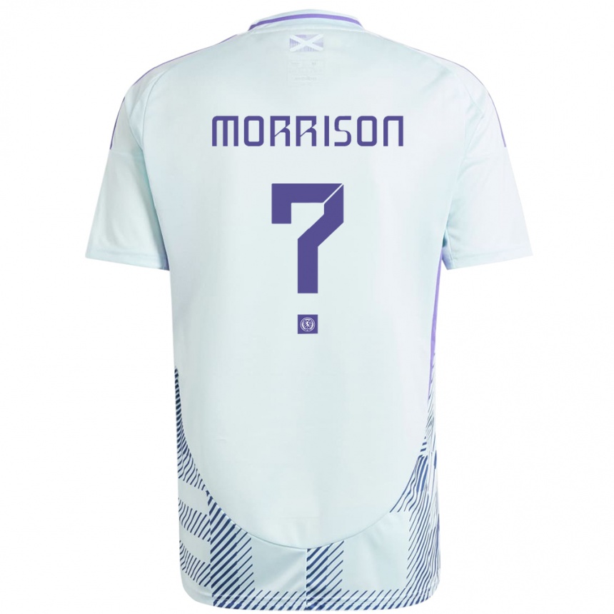 Kids Football Scotland Liam Morrison #0 Light Mint Blue Away Jersey 24-26 T-Shirt Nz