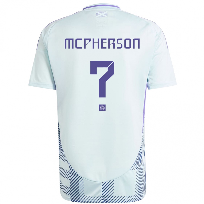 Kids Football Scotland Ben Mcpherson #0 Light Mint Blue Away Jersey 24-26 T-Shirt Nz