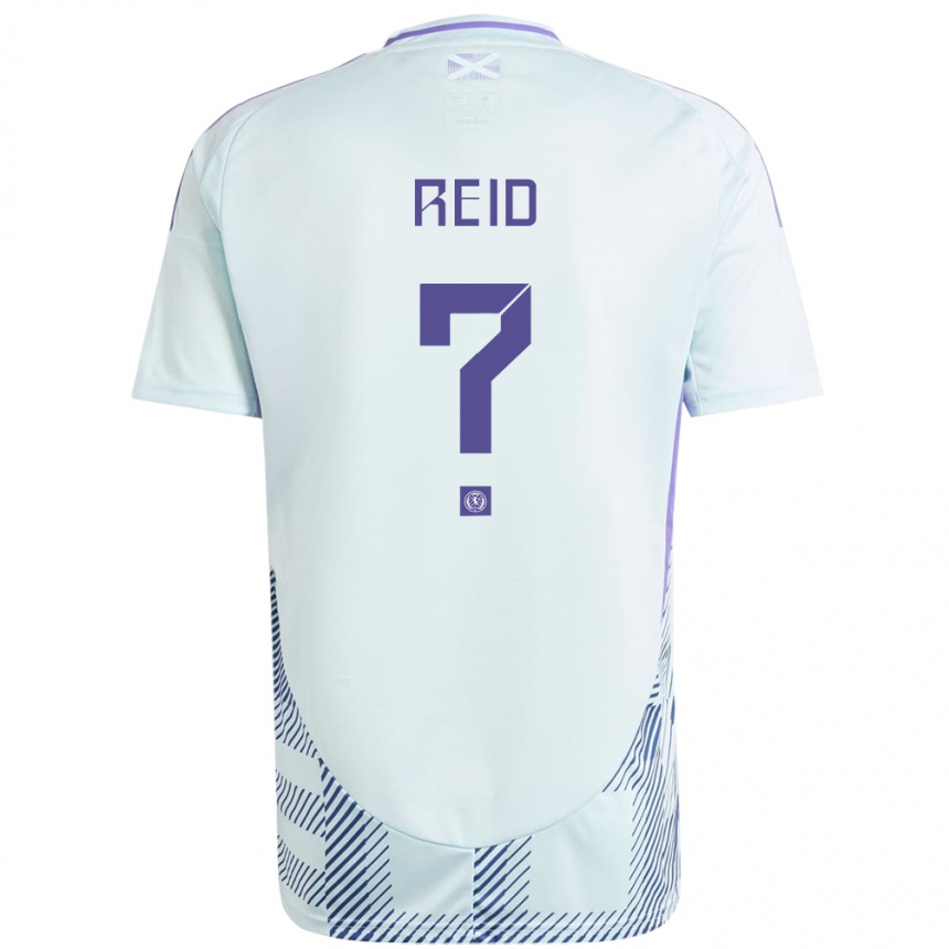 Kids Football Scotland Dylan Reid #0 Light Mint Blue Away Jersey 24-26 T-Shirt Nz