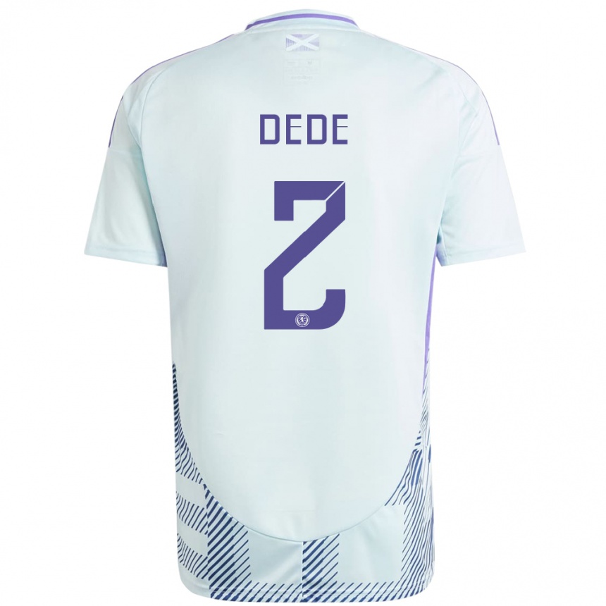 Kids Football Scotland Josh Dede #2 Light Mint Blue Away Jersey 24-26 T-Shirt Nz