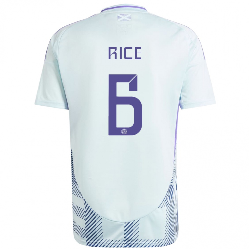 Kids Football Scotland Bailey Rice #6 Light Mint Blue Away Jersey 24-26 T-Shirt Nz