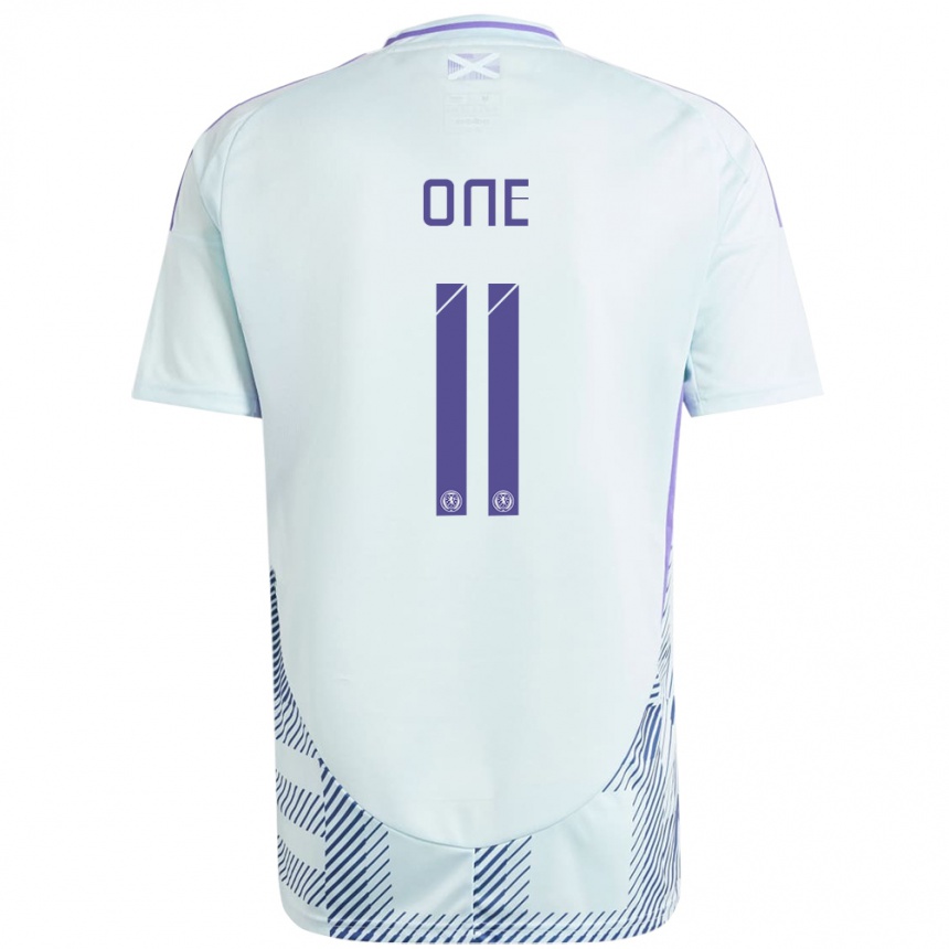 Kids Football Scotland Ryan Oné #11 Light Mint Blue Away Jersey 24-26 T-Shirt Nz