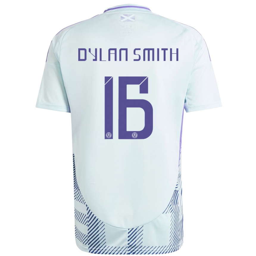 Kids Football Scotland Dylan Smith #16 Light Mint Blue Away Jersey 24-26 T-Shirt Nz