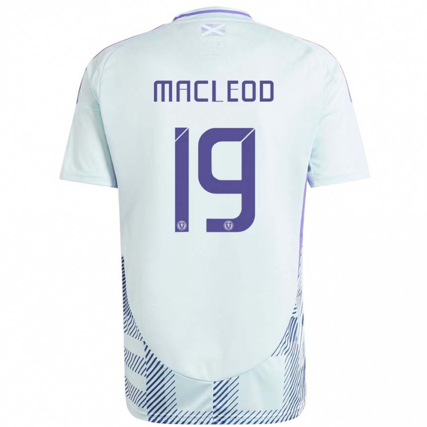 Kids Football Scotland Rory Macleod #19 Light Mint Blue Away Jersey 24-26 T-Shirt Nz