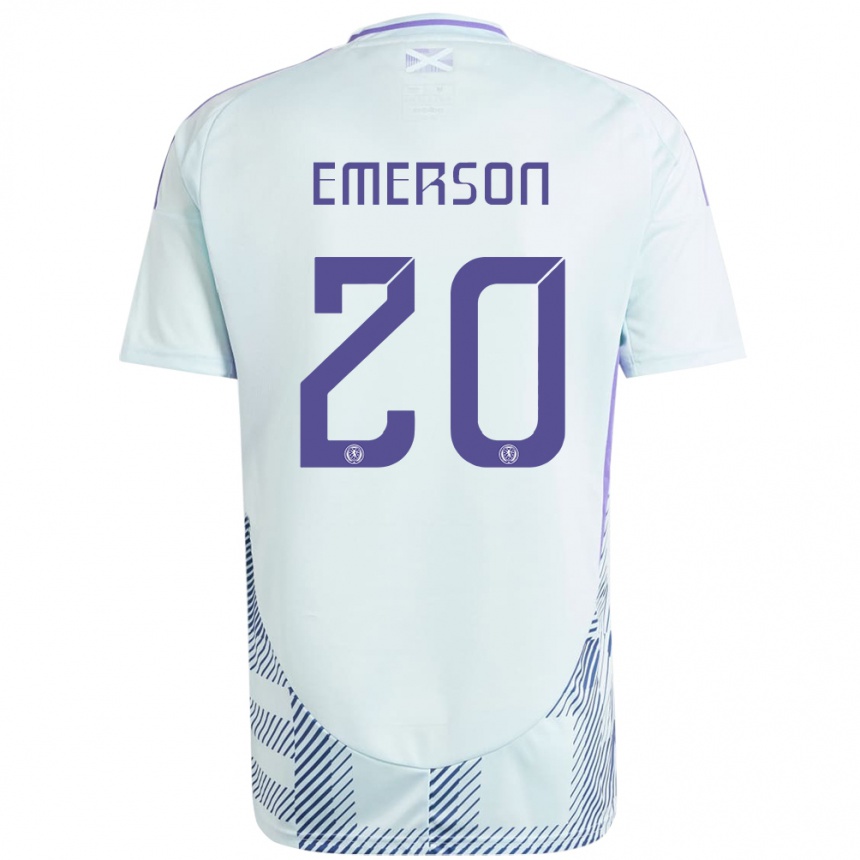 Kids Football Scotland Johnny Emerson #20 Light Mint Blue Away Jersey 24-26 T-Shirt Nz